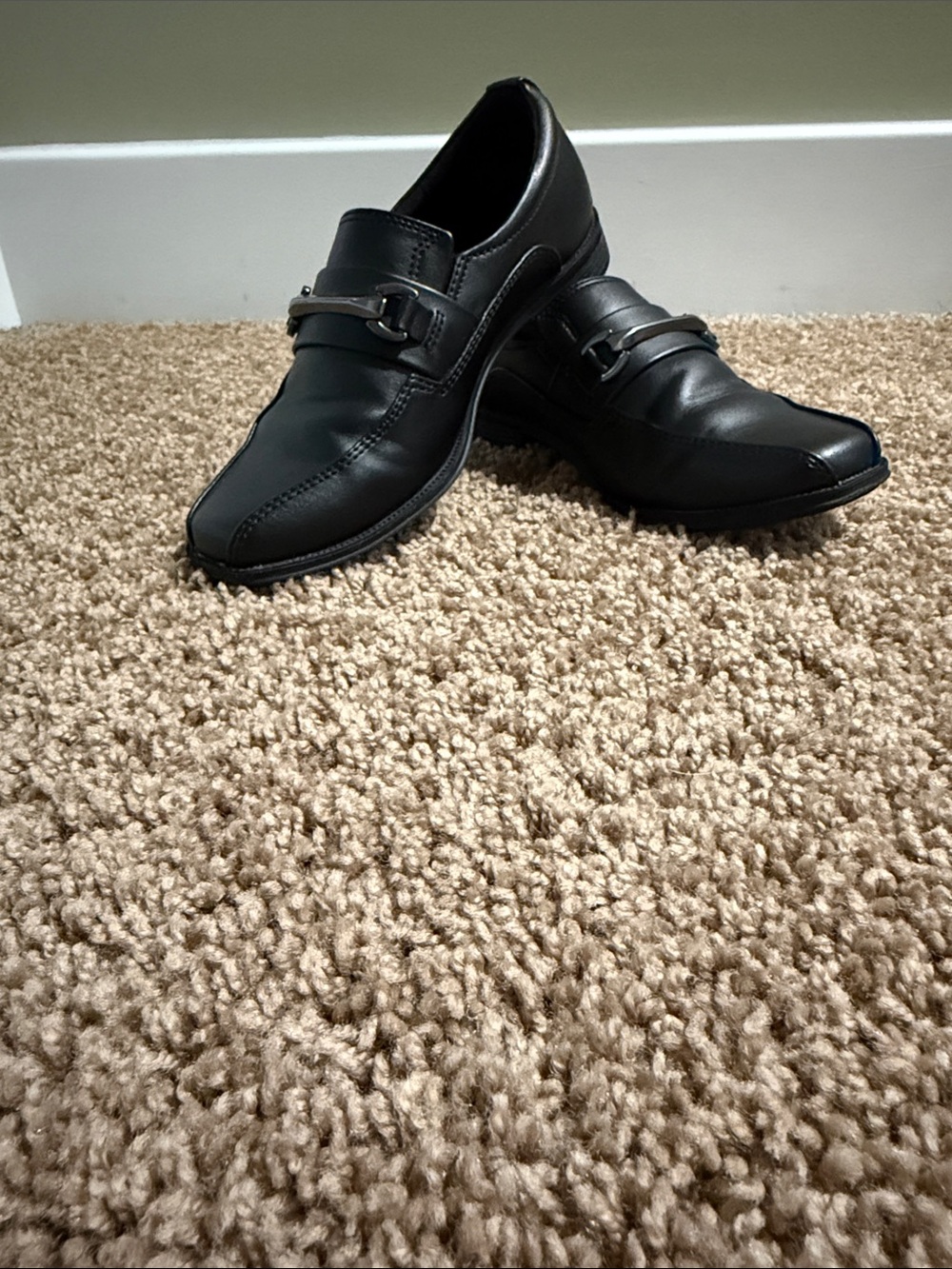 smartfit Black Boys Dress Loafers with Decorative Bit